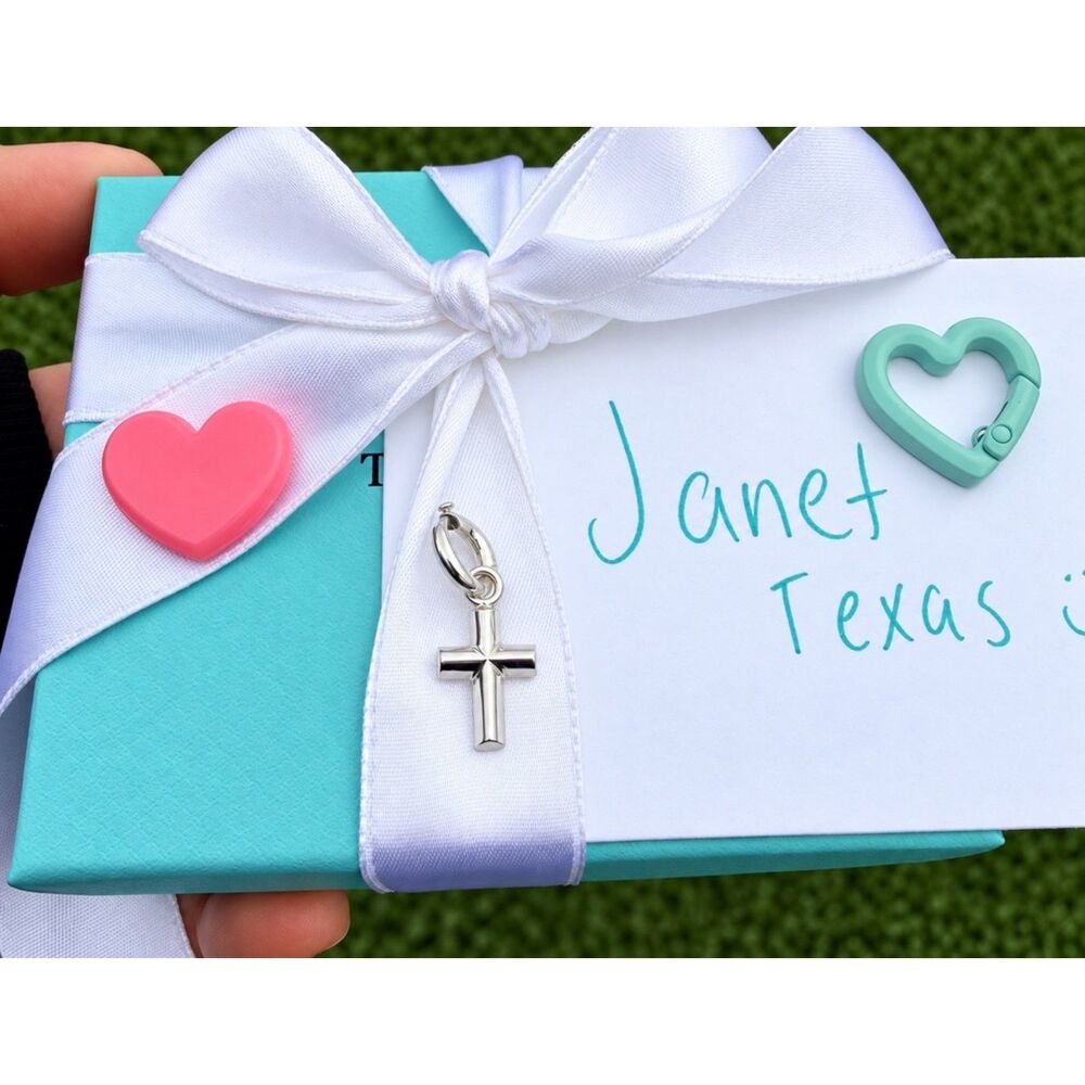 Tiffany & Co. Cross Charm Pendant with Spring Ring in Sterling Silver